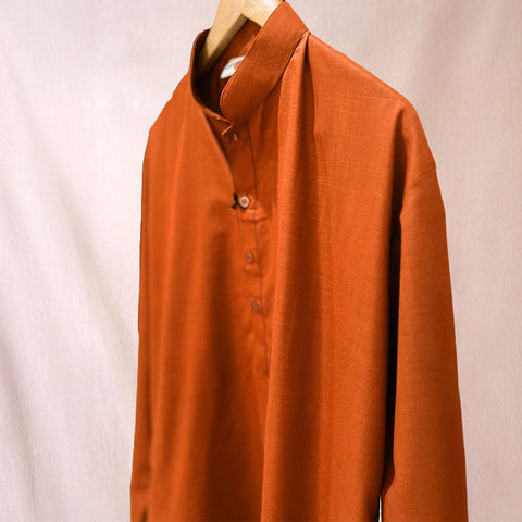 Jaipuri Bhagwa Long Kurta [Orange]