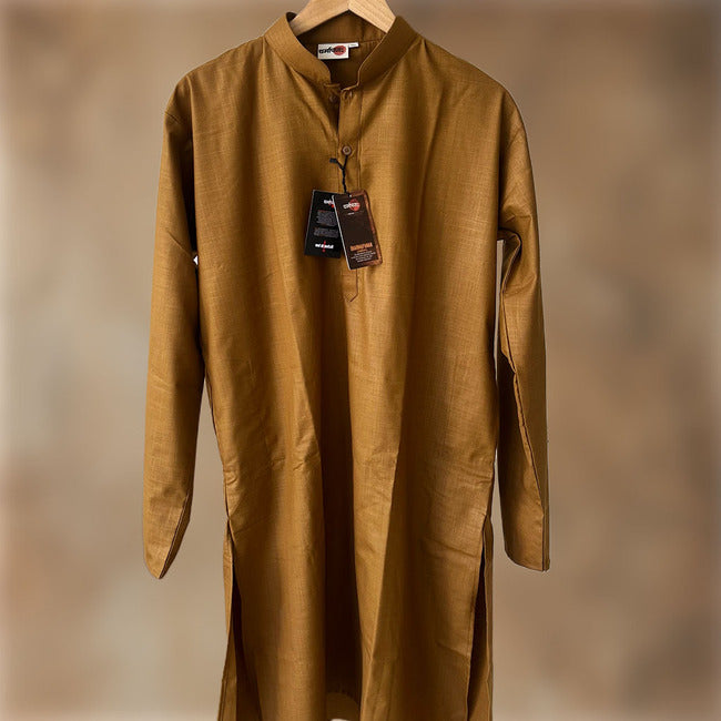 Jaipuri Bhoomi Long Kurta [Earthy-Brown]