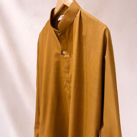 Jaipuri Bhoomi Long Kurta [Earthy-Brown]