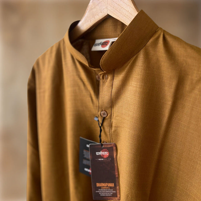 Jaipuri Bhoomi Long Kurta [Earthy-Brown]