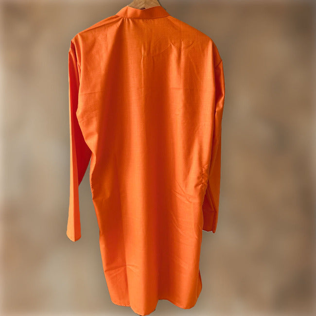 Jaipuri Bhagwa Long Kurta [Orange]