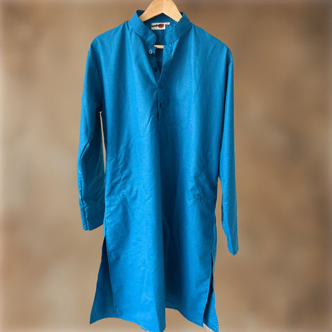 Jaipuri Samudra Long Kurta [Blue]