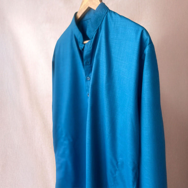 Jaipuri Samudra Long Kurta [Blue]
