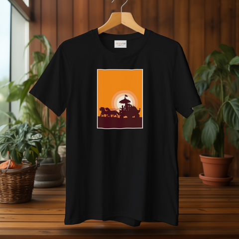 Shri Krishna Saarthi T-Shirt [Black}