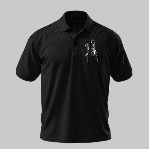 Shiv Trishul Polo T-Shirt [Black]