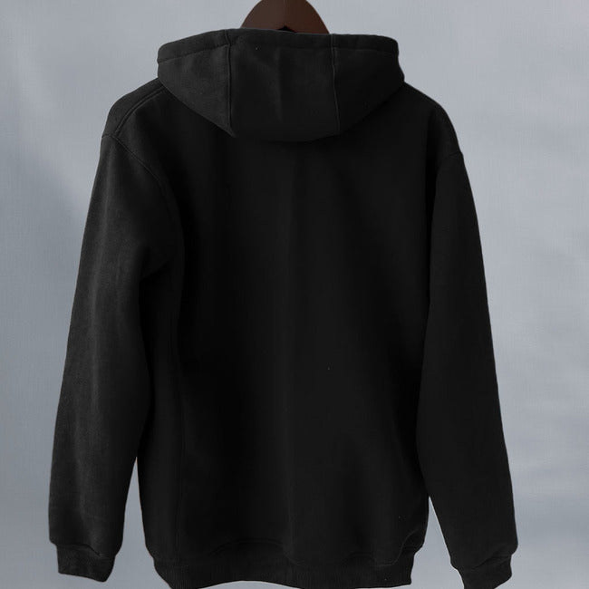 Winter Jacket Solid Black With Hood